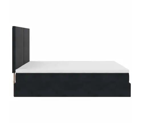 Osmaņu Gultas Rāmis Ar Matračiem Melns 200X200Cm Audums Vidaxl