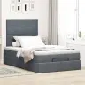 Osmaņu Gultas Rāmis Ar Matračiem Tumši Pelēks 120X200Cm Samts Vidaxl