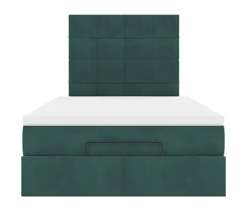 Osmaņu Gultas Rāmis Ar Matračiem Tumši Pelēks 120X200 Cm Samts Vidaxl