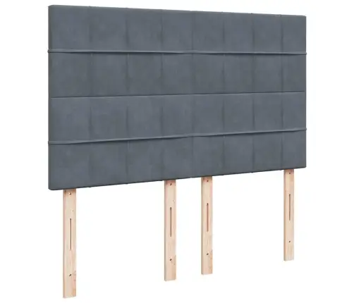 Osmaņu Gultas Rāmis Ar Matračiem Tumši Pelēks 140X190Cm Samts Vidaxl