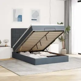 Osmaņu Gultas Rāmis Ar Matračiem Tumši Pelēks 140X190Cm Samts Vidaxl
