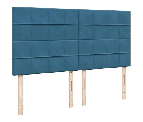 Osmaņu Gultas Rāmis Ar Matračiem Tumši Zils 160X200Cm Audums Vidaxl