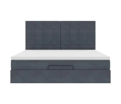 Osmaņu Gultas Rāmis Ar Matračiem Tumši Pelēks 180X200Cm Audums Vidaxl