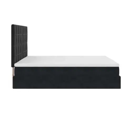 Osmaņu Gultas Rāmis Ar Matračiem Melns 180X200Cm Audums Vidaxl