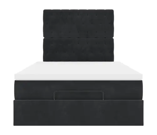 Osmaņu Gultas Rāmis Ar Matračiem Melns 120X190Cm Samts Vidaxl Osmaņu Gultas Rāmis Ar Matračiem Melns 120X190Cm Samts Vidaxl