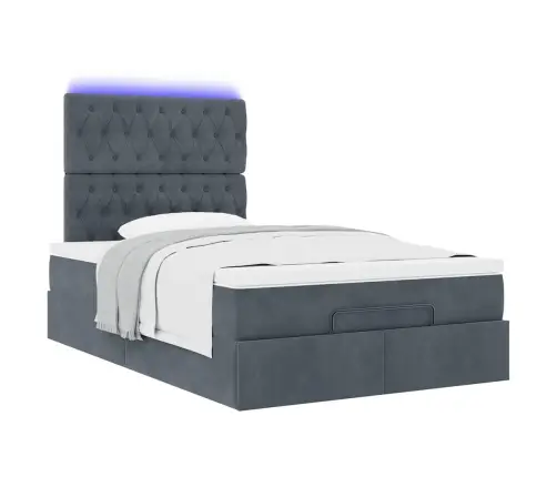 Osmaņu Gultas Rāmis Ar Matračiem Tumši Pelēks 120X200Cm Samts Vidaxl