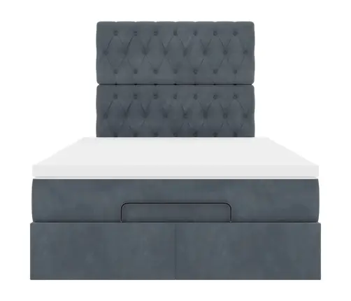 Osmaņu Gultas Rāmis Ar Matračiem Tumši Pelēks 120X200Cm Samts Vidaxl