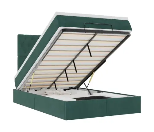 Osmaņu Gultas Rāmis Ar Matračiem Tumši Pelēks 120X200 Cm Samts Vidaxl