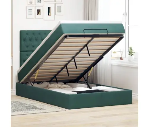 Osmaņu Gultas Rāmis Ar Matračiem Tumši Pelēks 120X200 Cm Samts Vidaxl