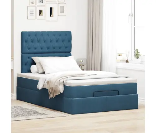 Osmaņu Gultas Rāmis Ar Matračiem Tumši Pelēks 120X200 Cm Samts Vidaxl