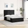 Osmaņu Gultas Rāmis Ar Matračiem Melns 140X190 Cm Samts Vidaxl