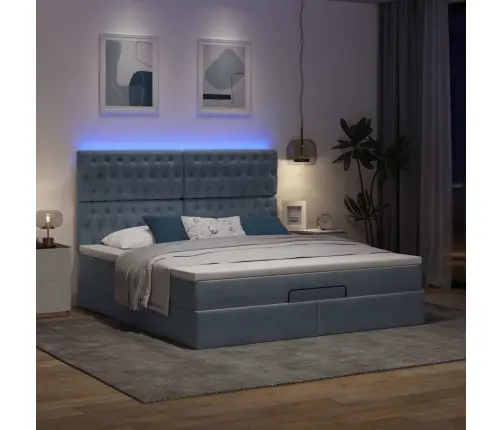 Osmaņu Gultas Rāmis Ar Matračiem Tumši Pelēks 180X200Cm Audums Vidaxl