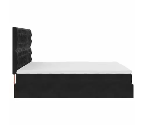 Osmaņu Gultas Rāmis Ar Matračiem Melns 200X200Cm Audums Vidaxl