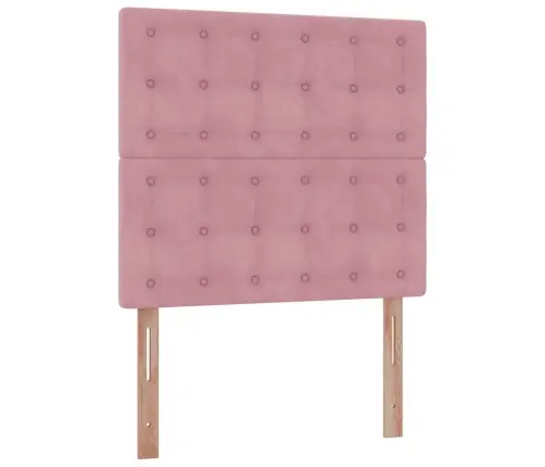 Osmaņu Gultas Rāmis Ar Matračiem Rozā 80X200 Cm Samts Vidaxl