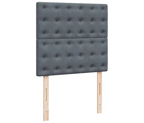 Osmaņu Gultas Rāmis Ar Matračiem Tumši Pelēks 90X190 Cm Samts Vidaxl