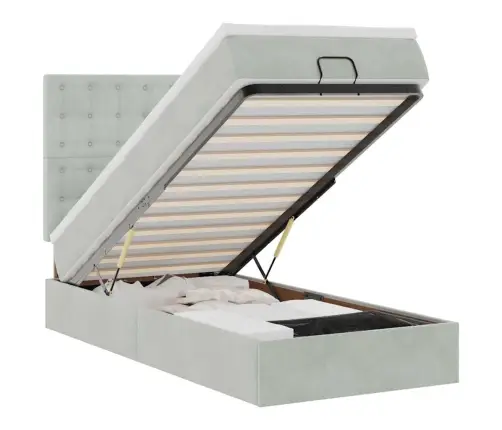 Osmaņu Gultas Rāmis Ar Matračiem Gaiši Pelēks 100X200Cm Samts Vidaxl