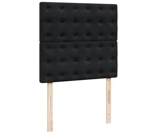 Osmaņu Gultas Rāmis Ar Matračiem Melns 100X200Cm Samts Vidaxl