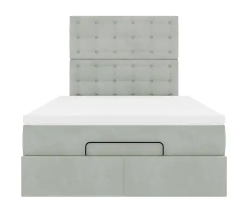 Osmaņu Gultas Rāmis Ar Matračiem Gaiši Pelēks 120X190Cm Samts Vidaxl