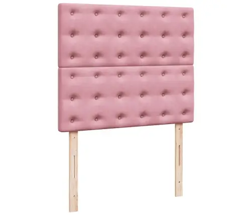 Osmaņu Gultas Rāmis Ar Matračiem Rozā 120X190Cm Samts Vidaxl