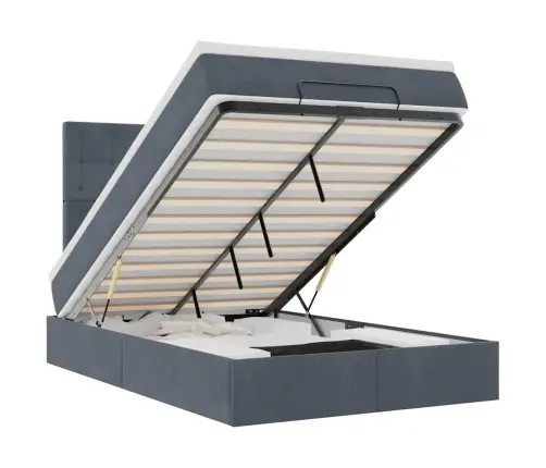 Osmaņu Gultas Rāmis Ar Matračiem Tumši Pelēks 120X200Cm Samts Vidaxl