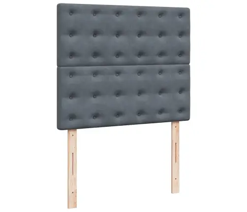 Osmaņu Gultas Rāmis Ar Matračiem Tumši Pelēks 120X200Cm Samts Vidaxl