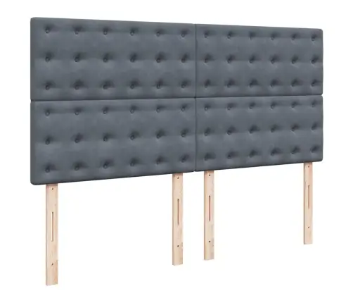Osmaņu Gultas Rāmis Ar Matračiem Tumši Pelēks 160X200Cm Audums Vidaxl