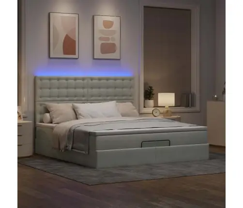 Osmaņu Gultas Rāmis Ar Matračiem Gaiši Pelēks 180X200Cm Audums Vidaxl