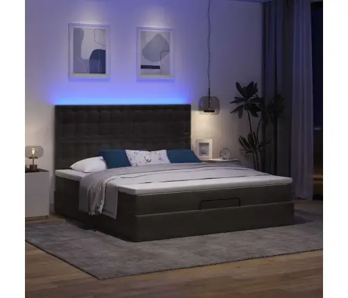 Osmaņu Gultas Rāmis Ar Matračiem Melns 180X200Cm Audums Vidaxl