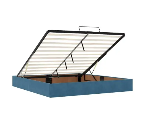 Osmaņu Gultas Rāmis Ar Matračiem Tumši Zils 200X200Cm Audums Vidaxl