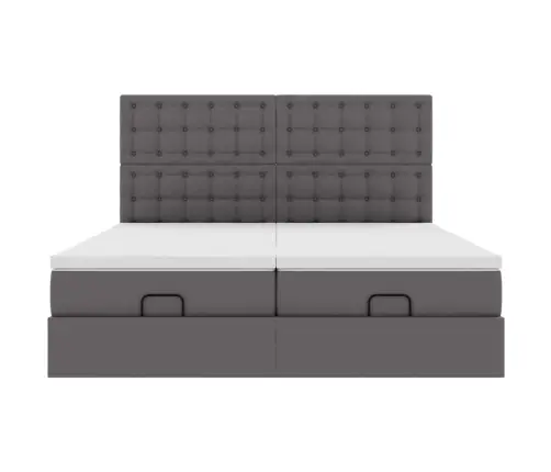 Ottomani Voodi Madratsitega &Ledi, Hall, 160X200 cm Kunstnahk