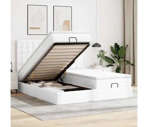 Osmanų Lova Su Čiužiniais Ir Led, 180X200cm Dirbtinė Oda