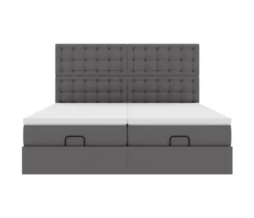 Ottomani Voodi Madratsitega&Led, Hall, 180X200cm Kunstnahk