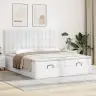 Osmaņu Gultas Rāmis Ar Matračiem Tīri Balts 200X200 Cm Vidaxl