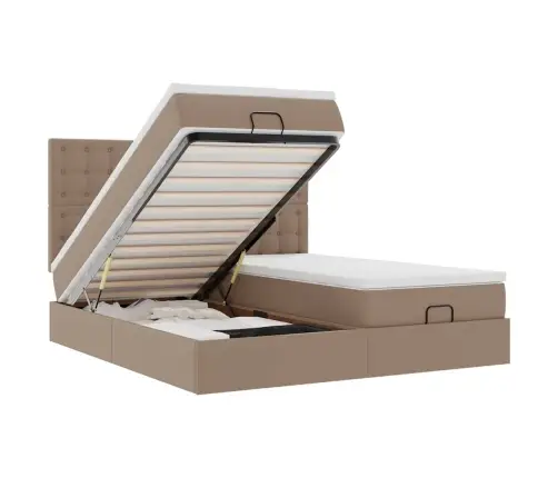 Osmaņu Gultas Rāmis Ar Matračiem Kapučīno 200X200Cm Vidaxl