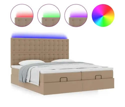 Osmaņu Gultas Rāmis Ar Matračiem Kapučīno 200X200Cm Vidaxl