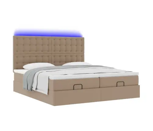 Osmaņu Gultas Rāmis Ar Matračiem Kapučīno 200X200Cm Vidaxl