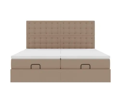 Osmaņu Gultas Rāmis Ar Matračiem Kapučīno 200X200Cm Vidaxl