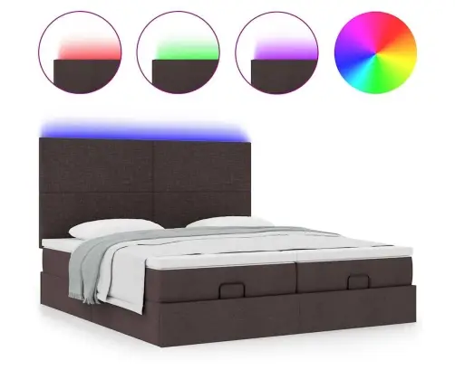 Osmanų Lovos Rėmas Su Čiužiniais, Rudas, 160X200cm Audinys