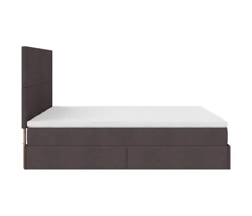 Osmanų Lovos Rėmas Su Čiužiniais, Rudas, 160X200cm Audinys