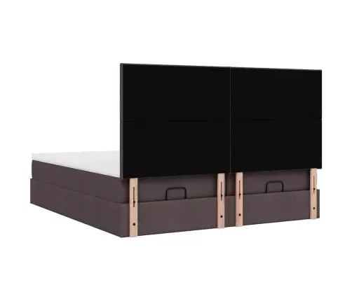 Osmanų Lovos Rėmas Su Čiužiniais, Rudas, 160X200cm Audinys