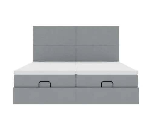 Osmanų Lovos Rėmas Su Čiužiniais, Pilkas, 180X200cm Audinys