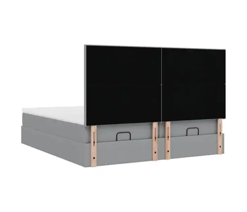 Osmanų Lovos Rėmas Su Čiužiniais, Pilkas, 180X200cm Audinys