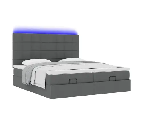 Osmanų Lovos Rėmas Su Čiužiniais, Pilkas, 200X200cm Audinys