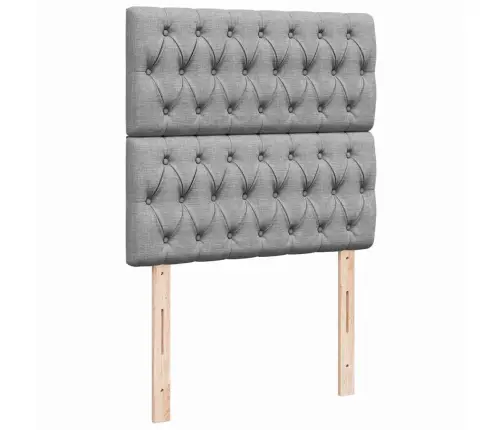 Osmaņu Gultas Rāmis Ar Matračiem Gaiši Pelēks 200X200Cm Audums Vidaxl