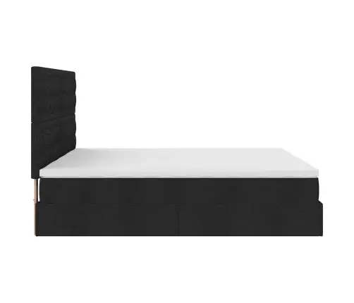 Osmanų Lovos Rėmas Su Čiužiniais, Juodas, 160X200cm Audinys