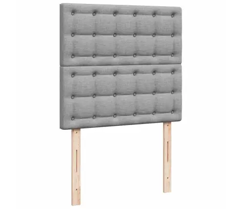 Osmaņu Gultas Rāmis Ar Matračiem Gaiši Pelēks 180X200Cm Audums Vidaxl