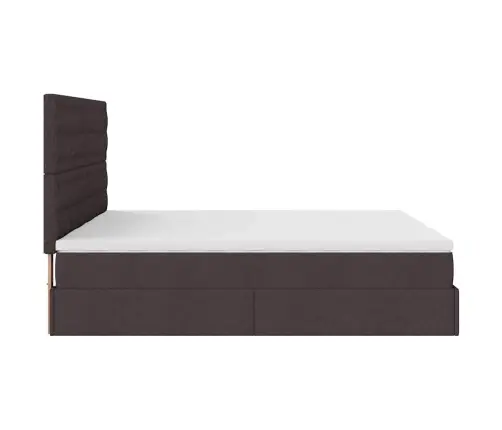 Osmaņu Gultas Rāmis Ar Matračiem Tumši Brūns 180X200Cm Audums Vidaxl