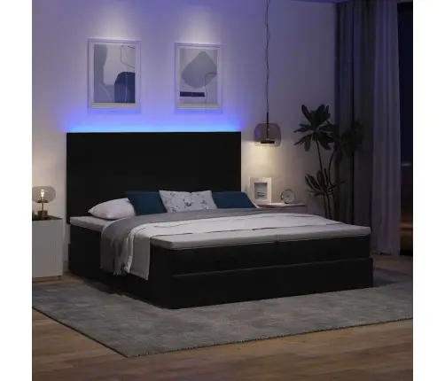 Osmaņu Gultas Rāmis Ar Matračiem Melns 160X200Cm Audums Vidaxl