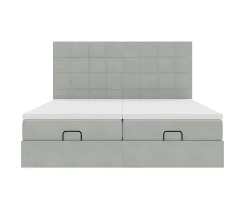 Osmaņu Gultas Rāmis Ar Matračiem Gaiši Pelēks 180X200Cm Audums Vidaxl