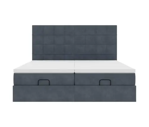 Osmaņu Gultas Rāmis Ar Matračiem Tumši Pelēks 180X200Cm Audums Vidaxl